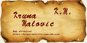 Kruna Malović vizit kartica